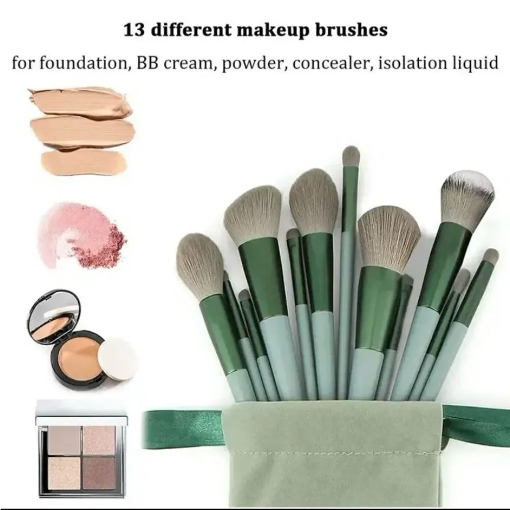 Makeup Brush Kit 13 Brushes with Velour Pouch